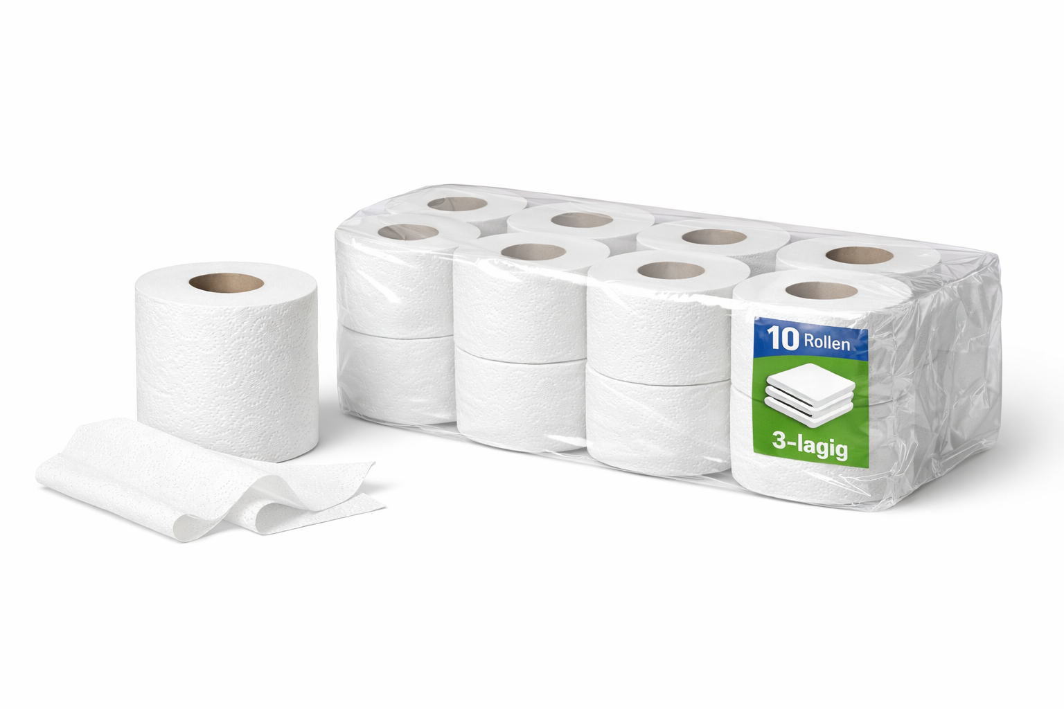 3-lagiges Toilettenpapier Rollen