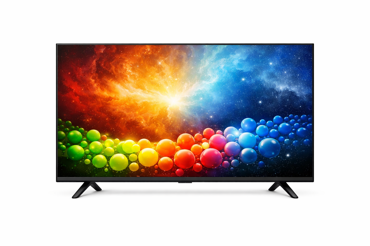 43 Zoll QLED Fernseher im Wohnzimmer