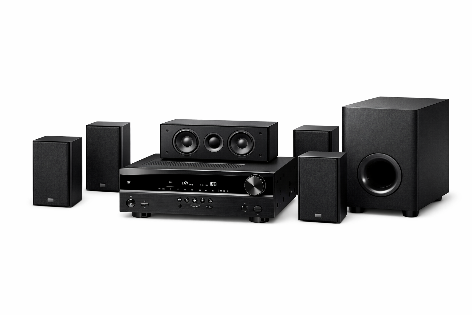 Yamaha 5.1 Heimkinosystem mit AV-Receiver und Lautsprechern