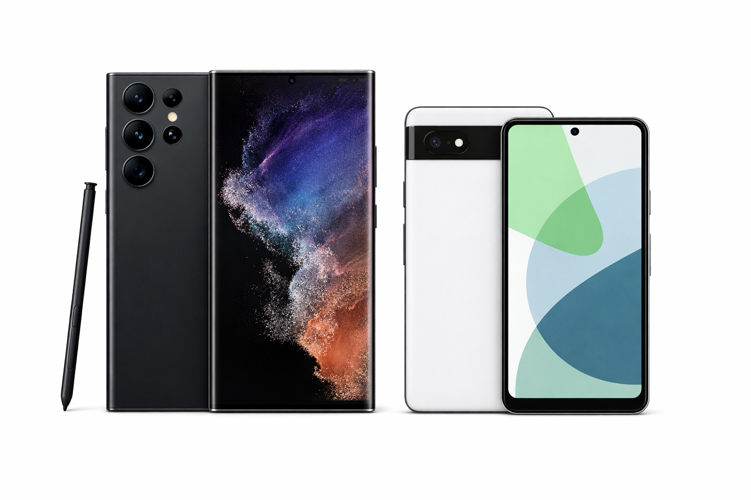 Samsung Galaxy S26 Ultra und Google Pixel 10a im Vergleich nebeneinander