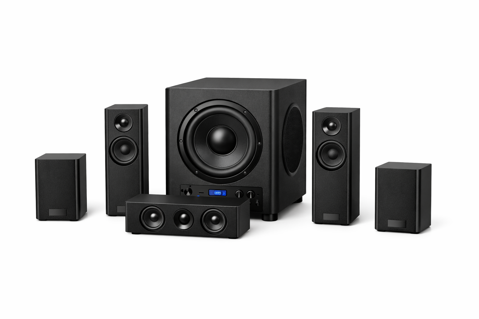 5.1 Heimkinosystem mit Subwoofer und Lautsprechern