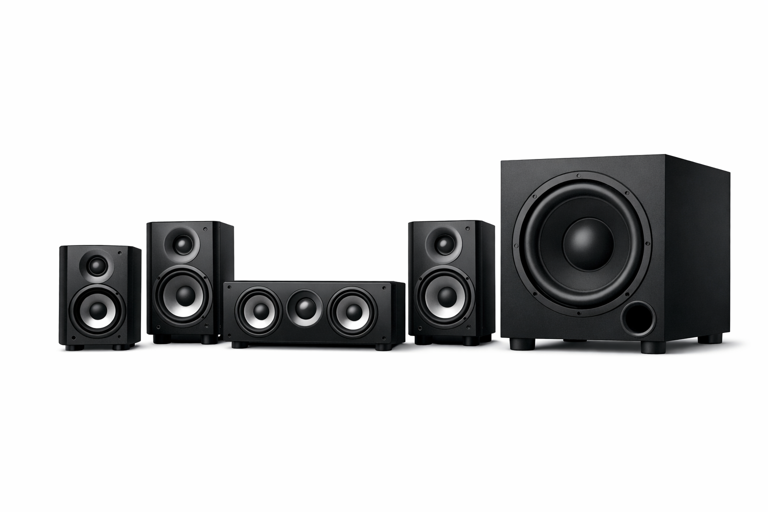 Kompaktes 5.1 Heimkino-Lautsprecherset mit Subwoofer