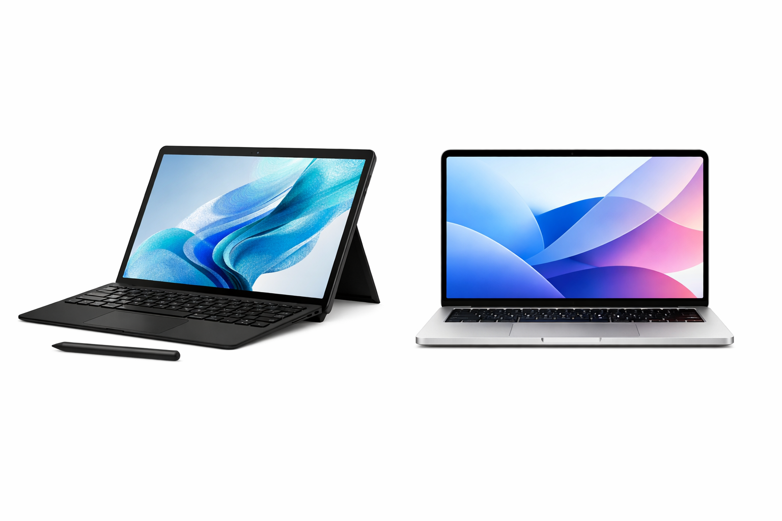 Surface Pro Copilot+ und MacBook Neo 13 im Vergleich nebeneinander
