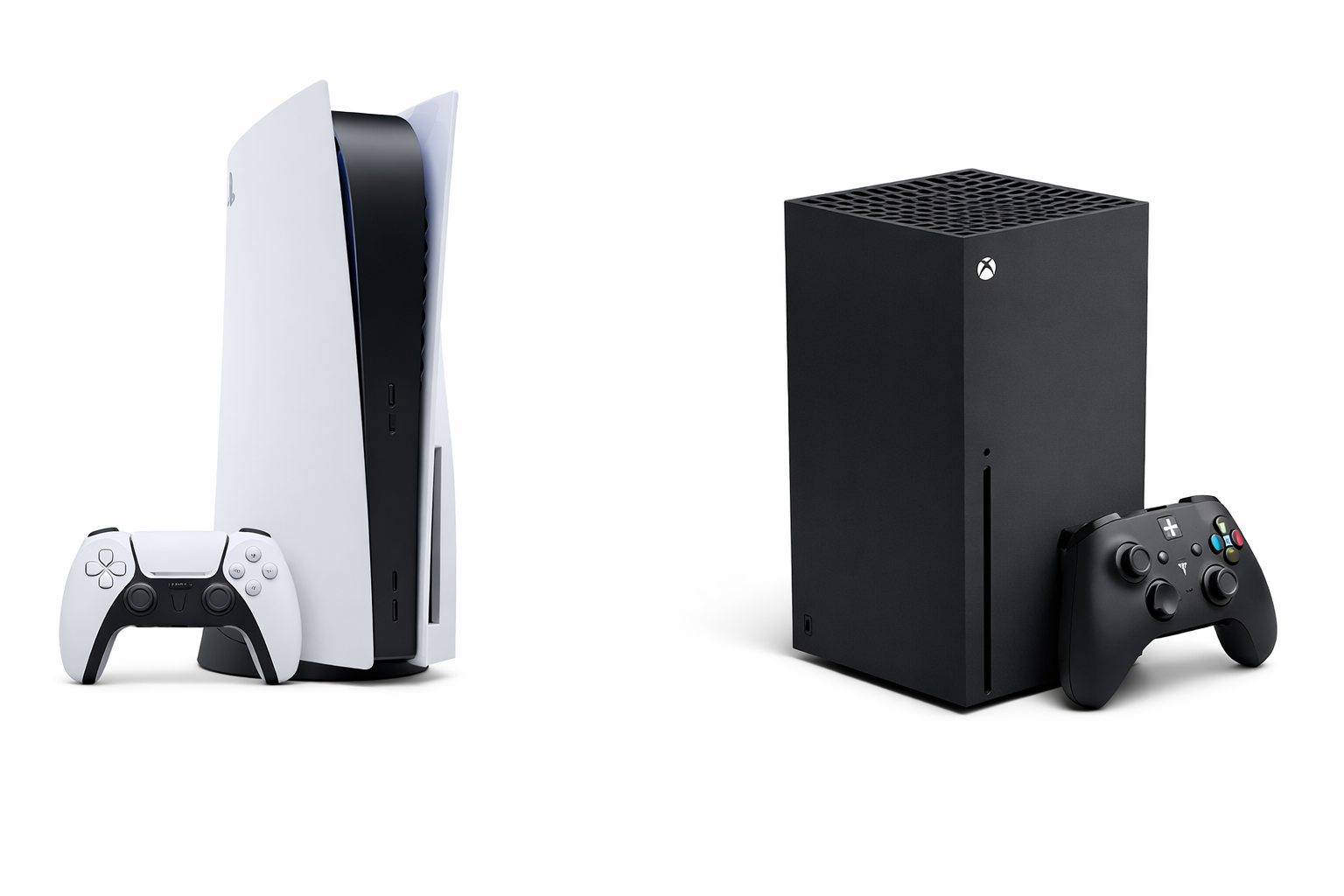 PlayStation 5 und Xbox Series X im direkten Vergleich nebeneinander