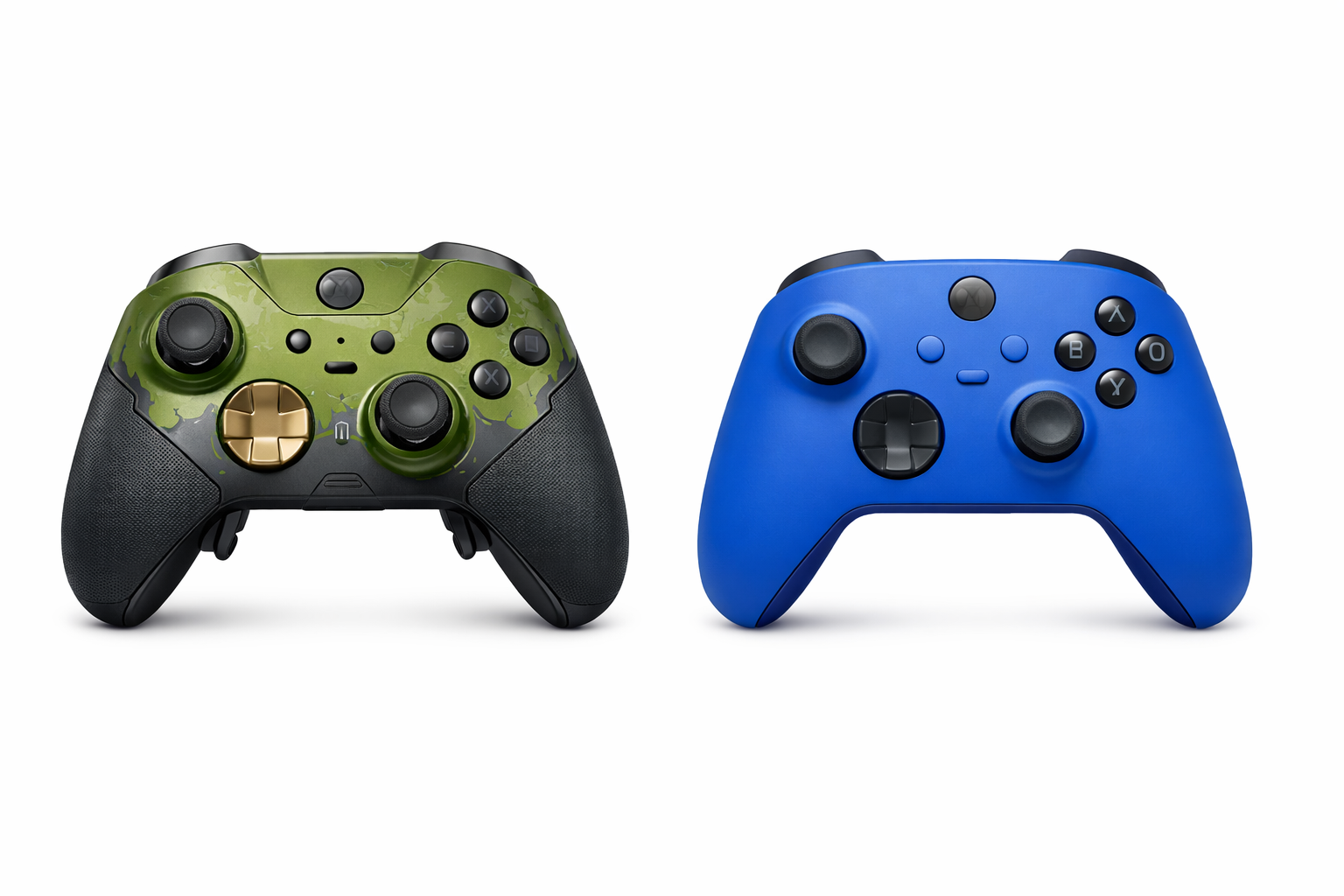 Xbox Elite Controller Series 2 und Xbox Wireless Controller Blau im Vergleich
