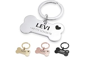 Gravierte Hundemarke aus Edelstahl am Halsband